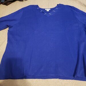 Hampshire Studio Vneck Embellished Sweater